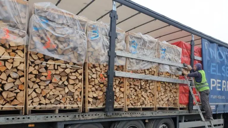2,50m³ paletten van 30cm houtblokken